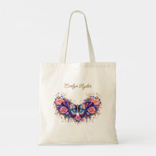 Elegant Butterfly Floral – Colorful Boho Art Tote Bag