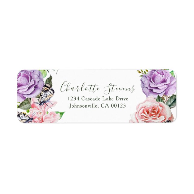 Elegant Butterfly Floral Watercolor Wedding (Front)