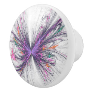 Elegant Butterfly Fractal Ceramic Knob