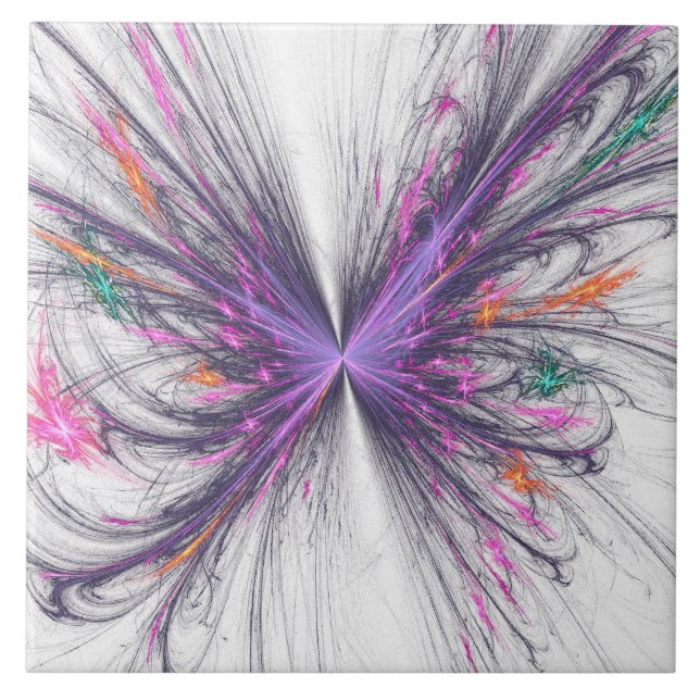 Elegant Butterfly Fractal Tile (Front)