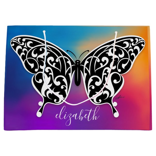 Elegant Butterfly Gift Bag Design by Eksi (Front)