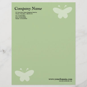 Elegant Butterfly - Green Customised Letterhead