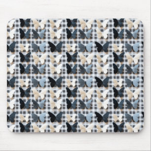 Elegant Butterfly Grid Pattern Mouse Mat
