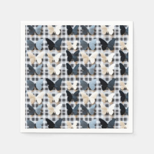 Elegant Butterfly Grid Pattern Napkin