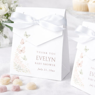 Elegant Butterfly Kisses Baby Wishes Baby Shower Favour Box