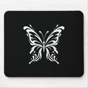 Elegant Butterfly Line Art Floral Aesthetic Design Mouse Mat