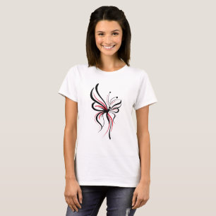 Elegant Butterfly Line Art T-Shirt