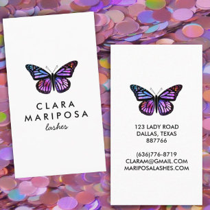 Elegant Butterfly Monarch Beauty Lashes Business Card