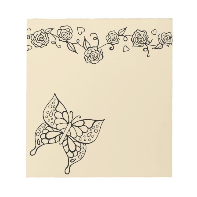 Elegant Butterfly Notepad (Front)