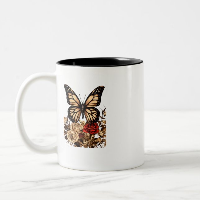 Elegant Butterfly Outline Mug - 11 oz (Left)