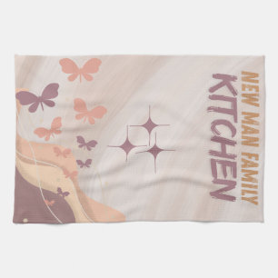 Elegant Butterfly & Pastel Floral Decorative Dish Tea Towel