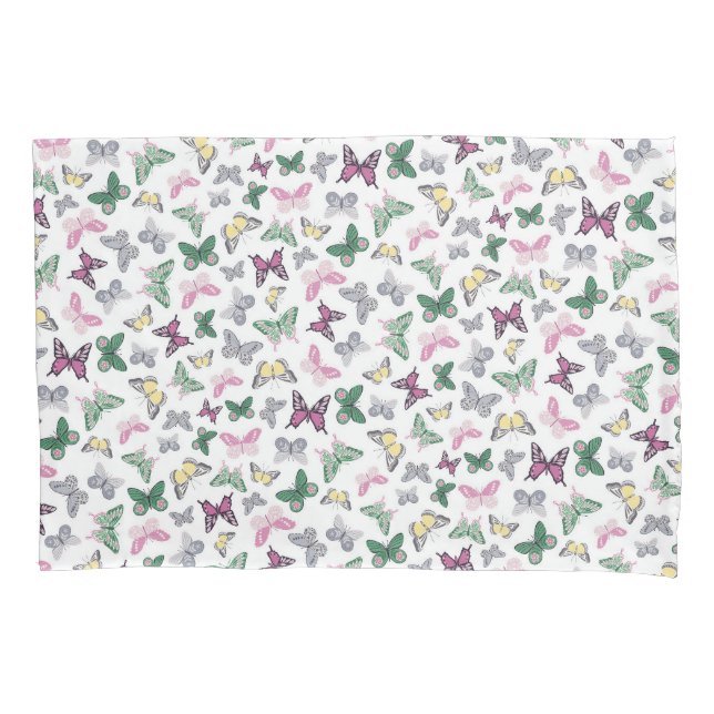Elegant Butterfly Pattern Pillowcase (Front)