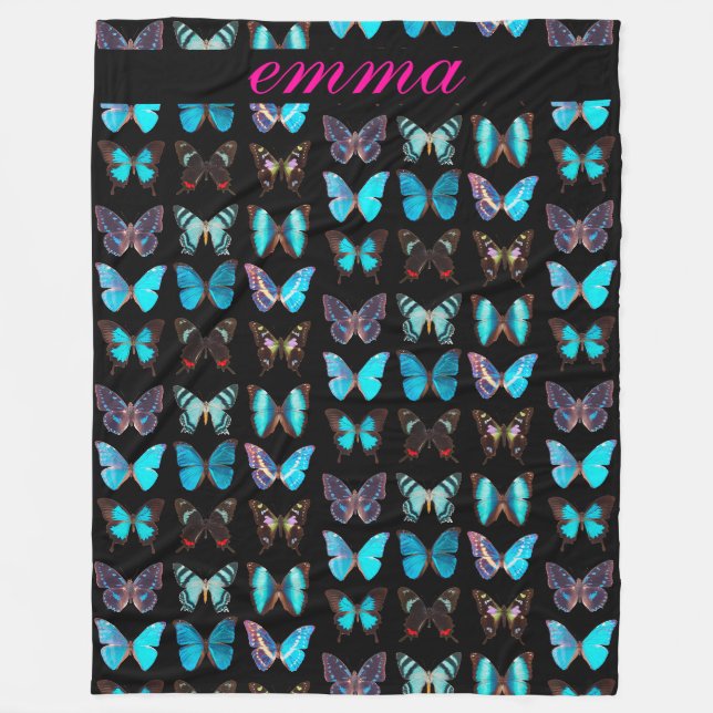 Elegant Butterfly Personalised Fleece Blanket (Front)