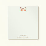 Elegant Butterfly Personalised  Notepad<br><div class="desc">Hand-drawn rust-coloured butterfly on light sage green background</div>
