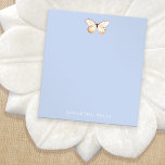 Elegant Butterfly Personalised  Notepad<br><div class="desc">Hand drawn rust-coloured butterfly on pastel bluebackground</div>