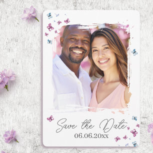 Elegant Butterfly Photo Save the date Card