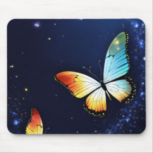 Elegant Butterfly-Printed Mouse Pad