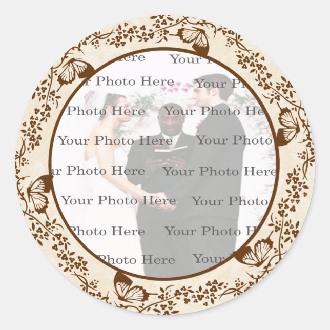 Elegant Butterfly Round Stickers (Front)
