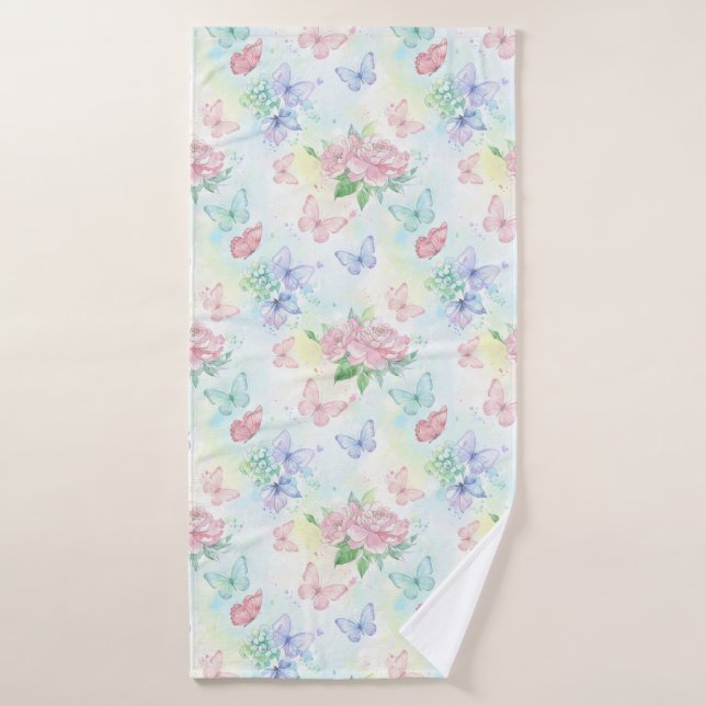 Elegant Butterfly Seamless Print Bath Towel (Bath Towel)