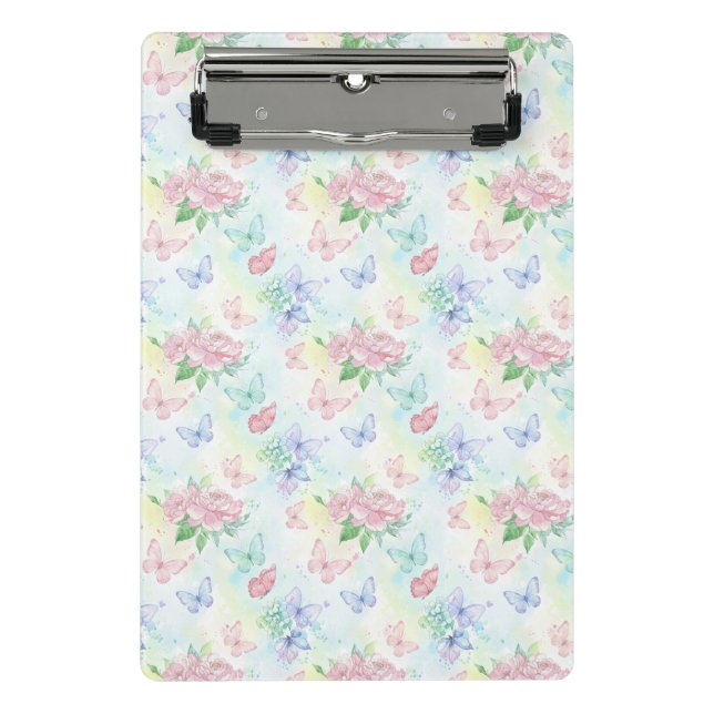 Elegant Butterfly Seamless Print Mini Clipboard (Front)