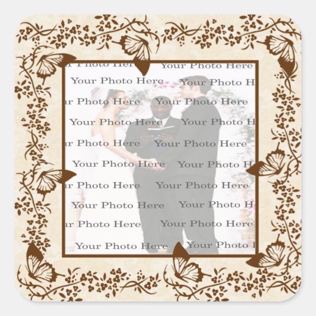 Elegant Butterfly Square Stickers (Front)