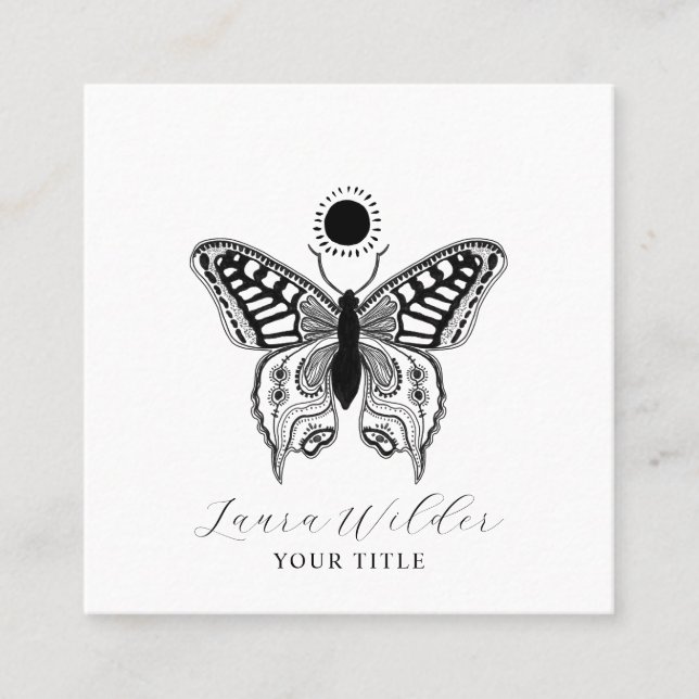 Elegant Butterfly Sun Calling Card (Front)