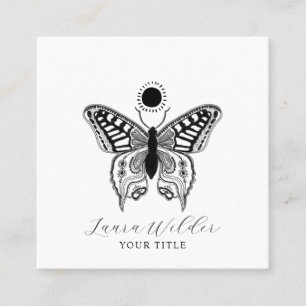 Elegant Butterfly Sun Square Business Card