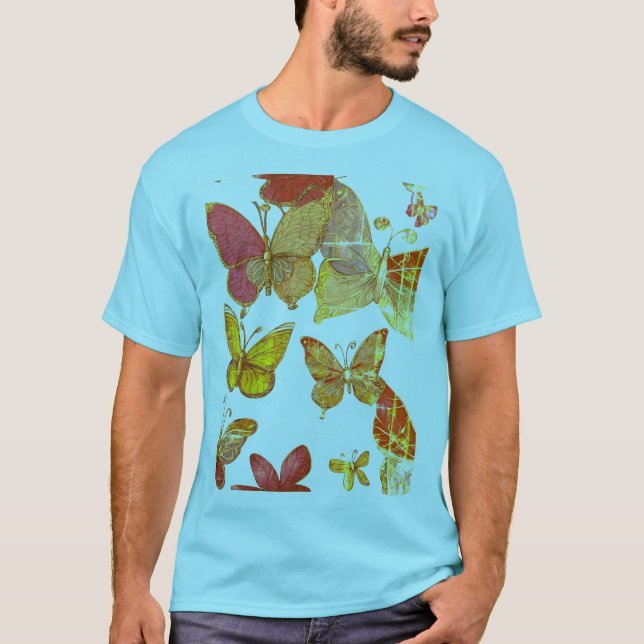 "Elegant Butterfly Swirl T-Shirt  (Front)
