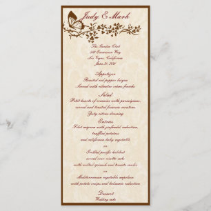 Elegant Butterfly Wedding Menu Card