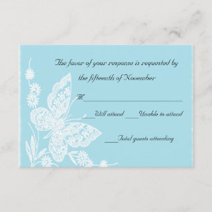 Elegant butterfly Wedding Response Card