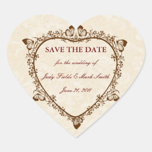 Elegant Butterfly Wedding Save The Date Stickers