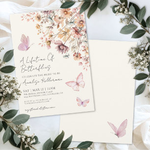 Elegant Butterfly Wildflower Bridal Shower Invitation