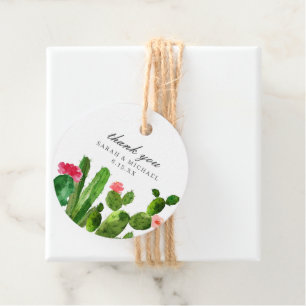 Elegant Cactus Garden Wedding Favour Tags