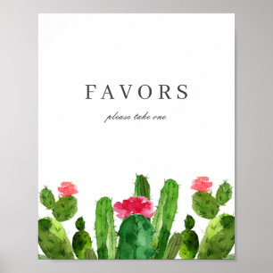 Elegant Cactus Garden Wedding Favours Table Sign