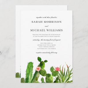 Elegant Cactus Garden Wedding Invitation