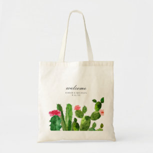 Elegant Cactus Garden Wedding Tote Bag