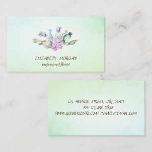 Elegant Cactus Succulent Green Business Card