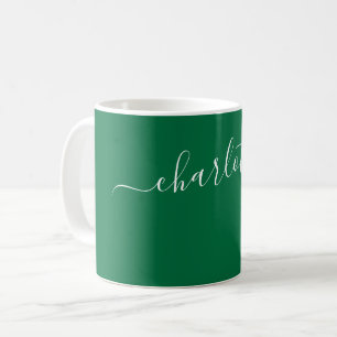 Elegant Cadmium Green Colour Name Personalised Coffee Mug