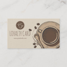Elegant Café Brown Loyalty Card 