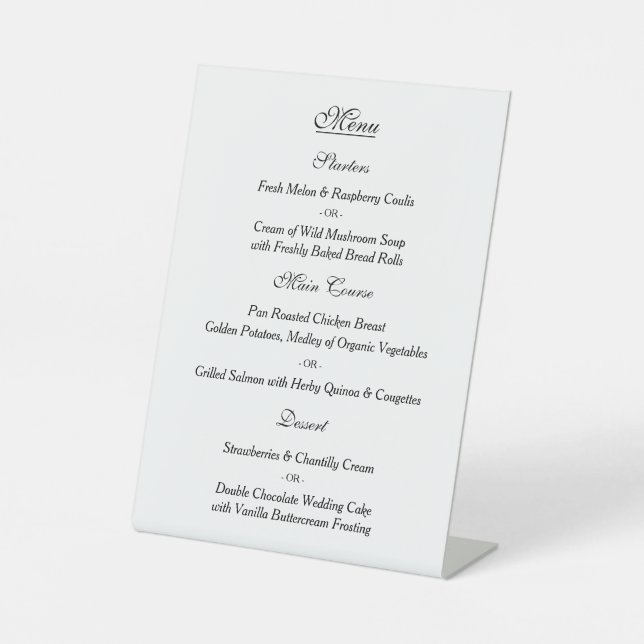 Elegant Cafe Restaurant Style Menu Pedestal Sign (Front)
