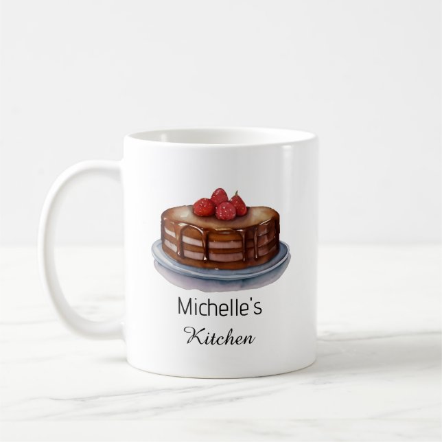 Elegant Cake Baker Pastry Chef Personalised Coffee Mug (Left)