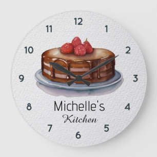 Elegant Cake Baker Pastry Chef Personalised        Large Clock