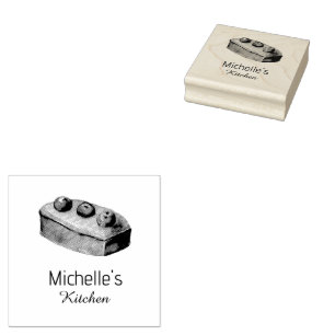 Elegant Cake Baker Pastry Chef Personalised Rubber Stamp