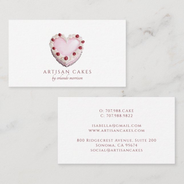 Elegant Cake Bakery  Business Card (Front/Back)
