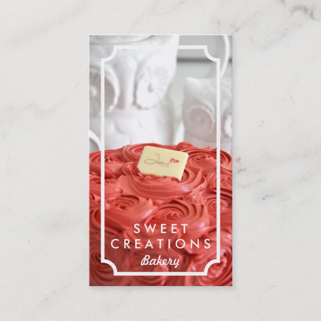 Elegant Cake Bakery Business Cards (Front)