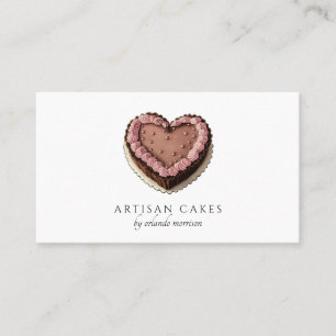 Elegant Cake Bakery Heart Cake Business Card