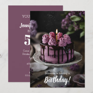 Elegant Cake Birthday Party Invitation