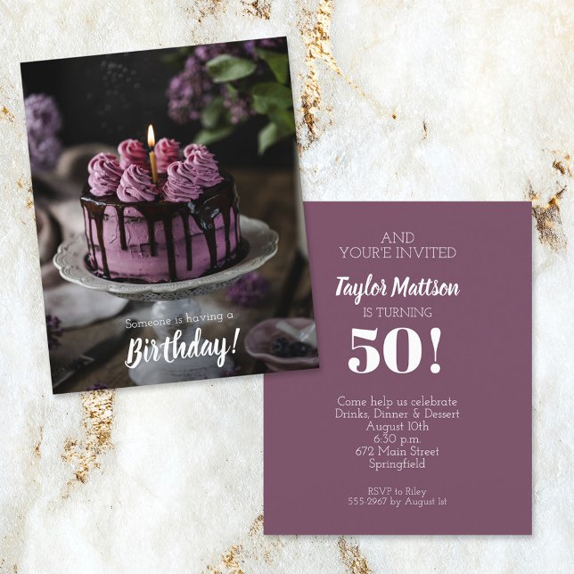 Elegant Cake Birthday Party Invitations (Creator Uploaded)