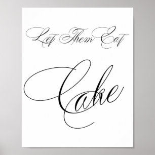 Elegant Cake Black Calligraphy   Chic Table Sign