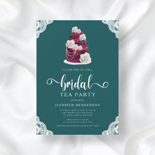 Elegant Cake Bridal Tea Party Invitation